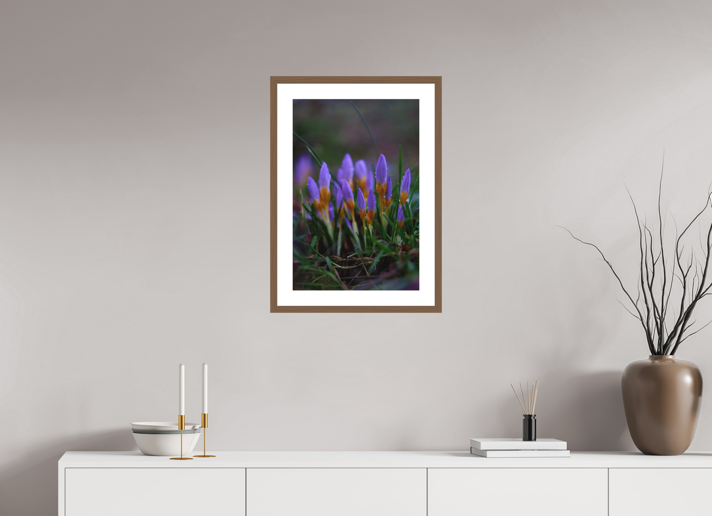 40 x 60 cm, walnut frame The Country Garden I
