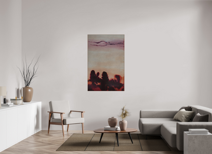 90 x 138.5 cm, Brushed Aluminium, Walnut ArtBox The Wall Iii By Sara Willett on Brushed Aluminium