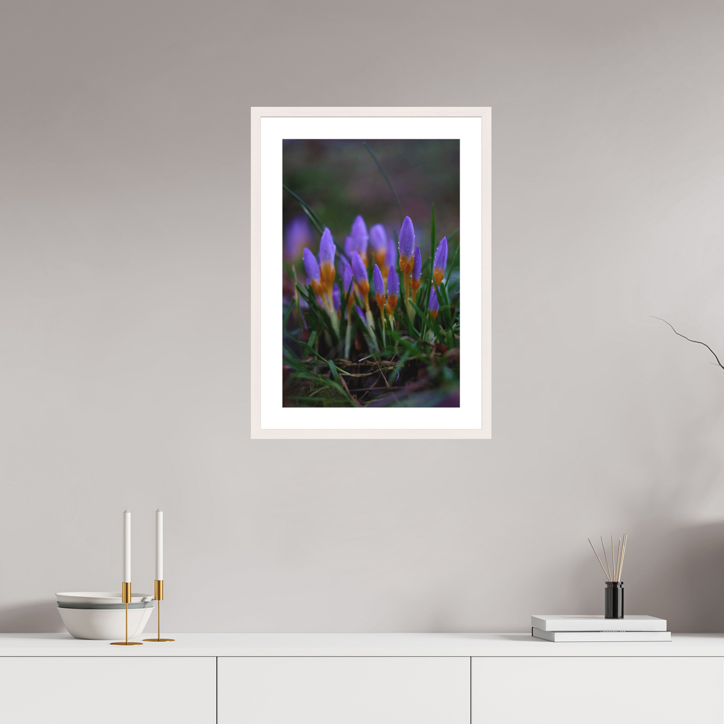 40 x 60 cm, white wood framed The Country Garden I